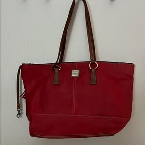 Red Leather Tote Bag